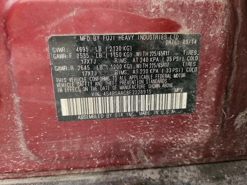 Aukcja sprzedaży 2015 Subaru Outback, vin: 4S4BSAAC8F3228915, numer aukcji: 69721826
