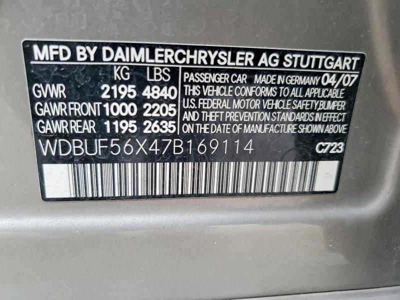 Aukcja sprzedaży 2007 Mercedes-benz E, vin: WDBUF56X47B169114, numer aukcji: 69349756