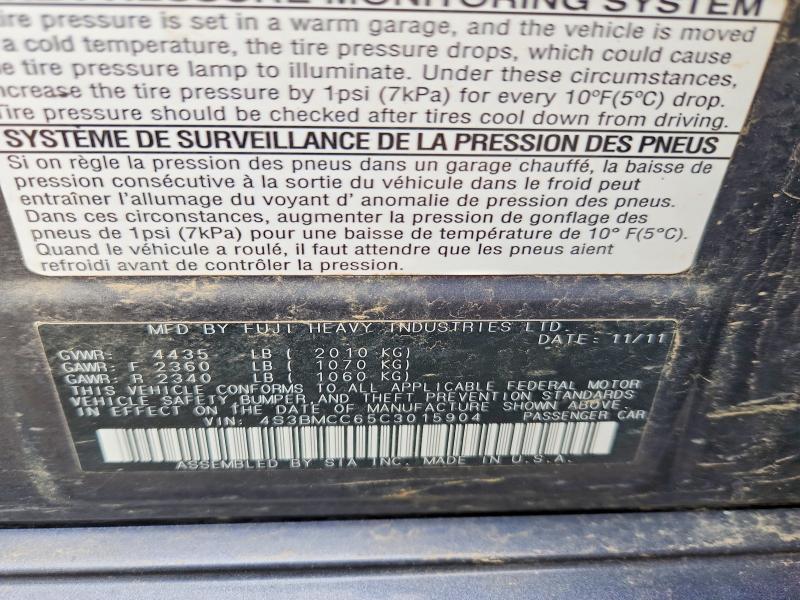 Aukcja sprzedaży 2012 Subaru Legacy, vin: 4S3BMCC65C3015904, numer aukcji: 69116086