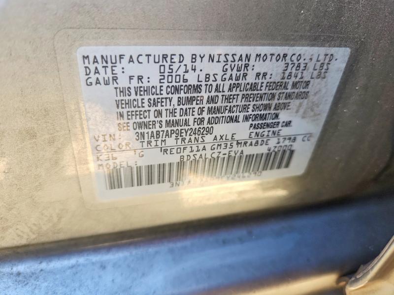 67454386 :رقم المزاد ، 3N1AB7AP9EY246290 vin ، 2014 Nissan Sentra مزاد بيع