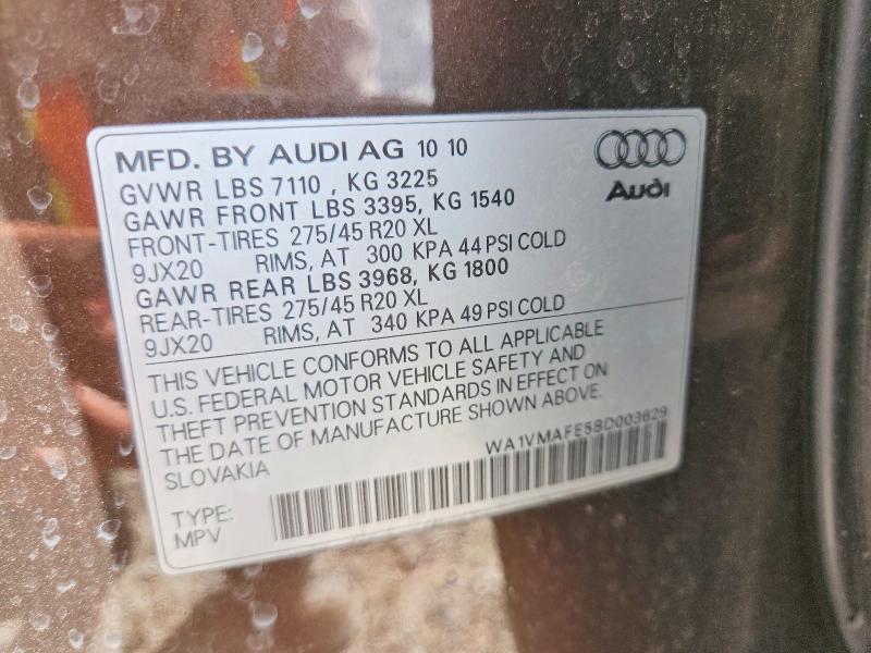 Aukcja sprzedaży 2011 Audi Q7, vin: WA1VMAFE5BD003629, numer aukcji: 69440596
