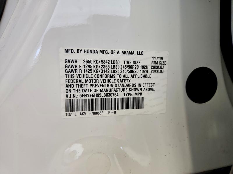 Aukcja sprzedaży 2020 Honda Pilot, vin: 5FNYF6H95LB030754, numer aukcji: 67720426