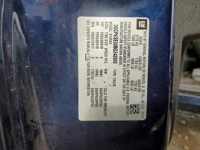 2011 Chevrolet Silverado მანქანა იყიდება აუქციონზე, vin: 3GCPKSE30BG242860, აუქციონის ნომერი: 69333996