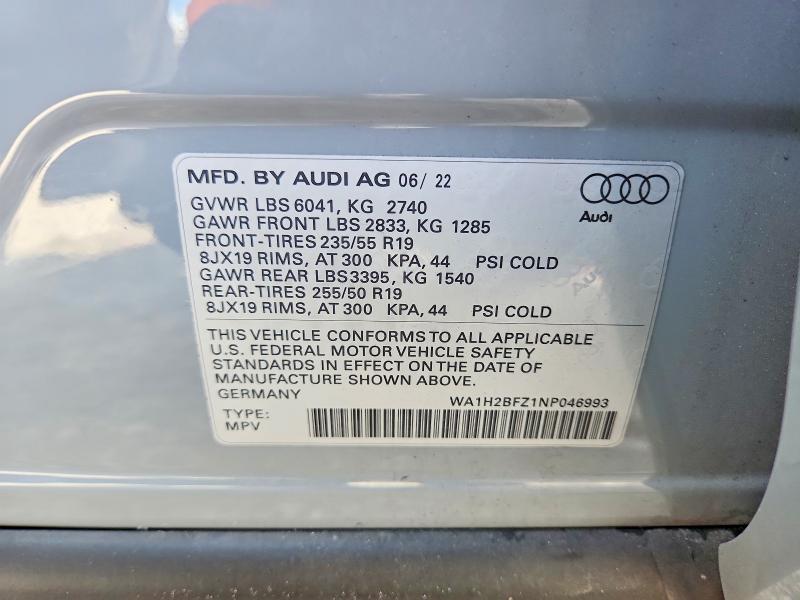 Aukcja sprzedaży 2022 Audi Q4 E-tron, vin: WA1H2BFZ1NP046993, numer aukcji: 67680986