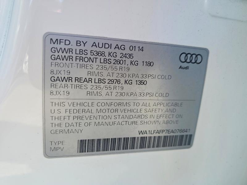 Aukcja sprzedaży 2014 Audi Q5, vin: WA1LFAFP7EA076641, numer aukcji: 68036336