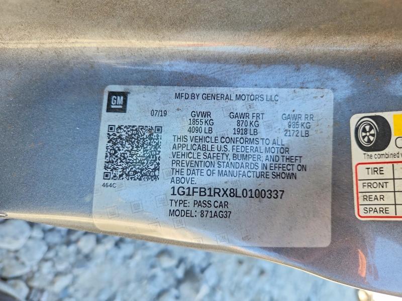 Продаж на аукціоні авто 2020 Chevrolet Camaro, vin: 1G1FB1RX8L0100337, номер лоту: 68156066