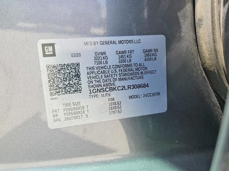 Aukcja sprzedaży 2020 Chevrolet Tahoe, vin: 1GNSCBKC2LR308684, numer aukcji: 67726256