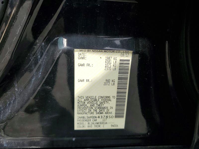 Продажа на аукционе авто 2013 Nissan Altima, vin: 1N4BL3AP0DN437850, номер лота: 71248936