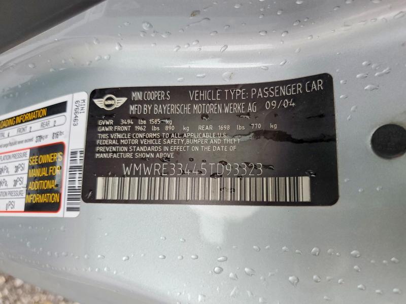 Продажа на аукционе авто 2005 Mini Cooper, vin: WMWRE33445TD93323, номер лота: 68219376