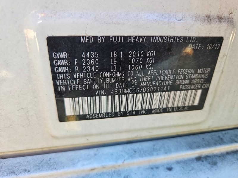 Продажа на аукционе авто 2013 Subaru Legacy, vin: 4S3BMCC67D3021141, номер лота: 68806126