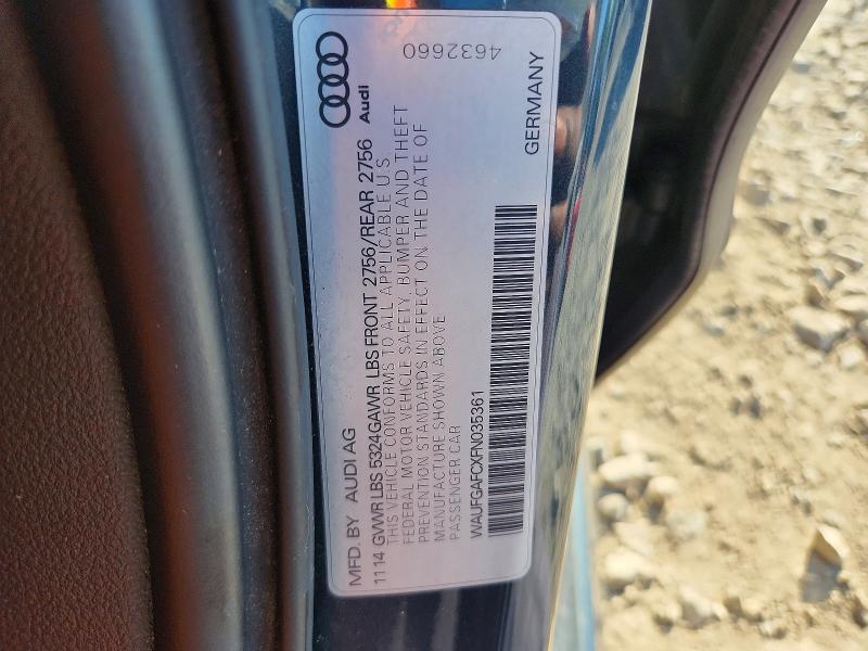 Auction sale of the 2015 Audi A6, vin: WAUFGAFCXFN035361        , lot number: 69077126