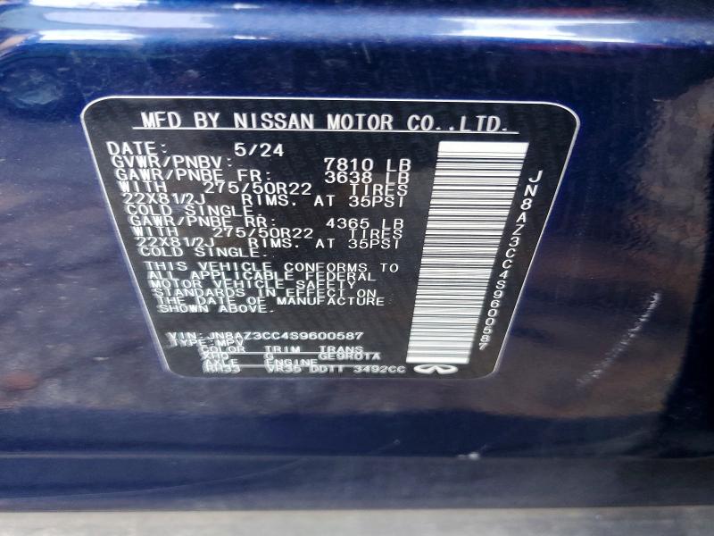 Aukcja sprzedaży 2025 Infiniti Qx80, vin: JN8AZ3CC4S9600587, numer aukcji: 69588416