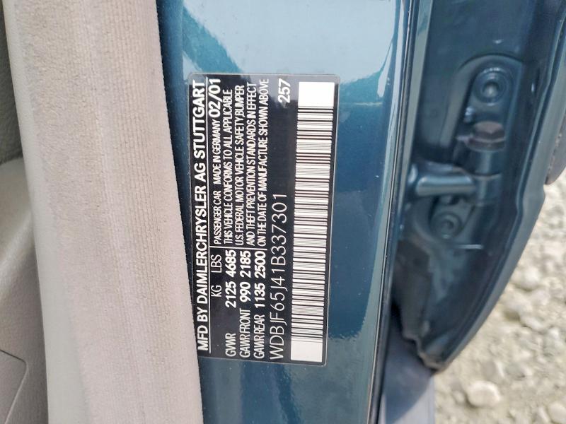Продаж на аукціоні авто 2001 Mercedes-benz E, vin: WDBJF65J41B337301, номер лоту: 69812366