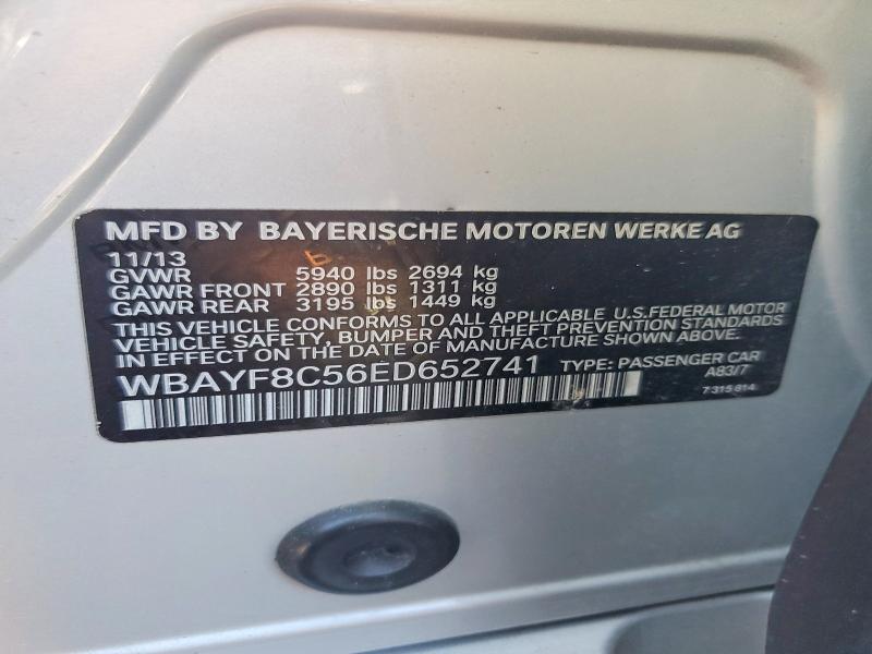2014 Bmw 750 მანქანა იყიდება აუქციონზე, vin: WBAYF8C56ED652741, აუქციონის ნომერი: 67367636