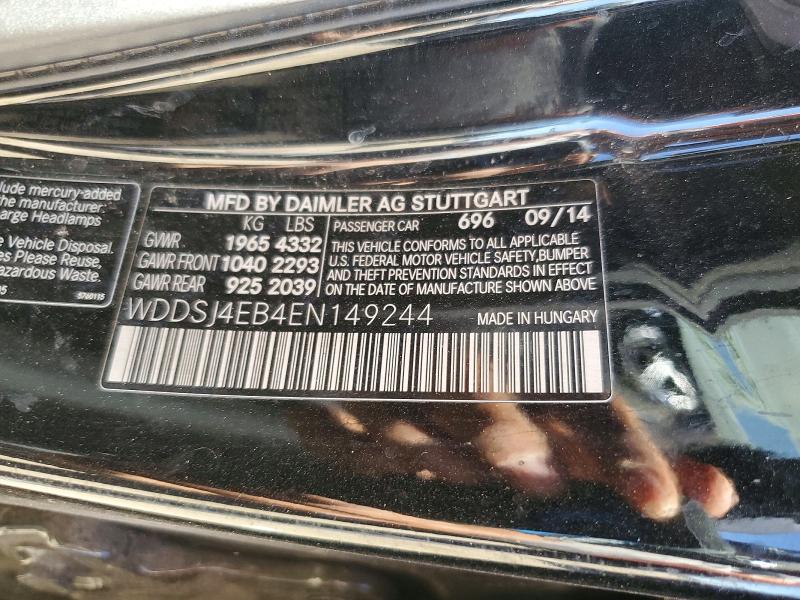Auction sale of the 2014 Mercedes-benz Cla, vin: WDDSJ4EB4EN149244, lot number: 67369476