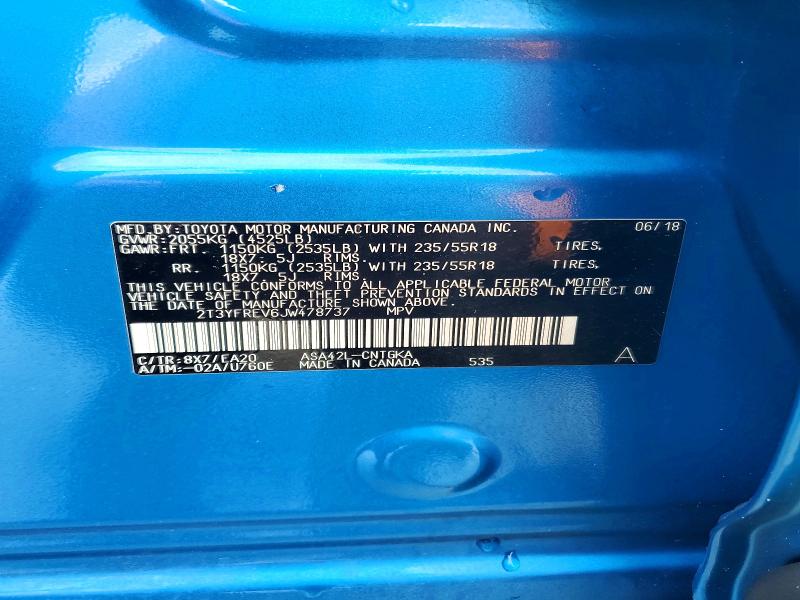 2018 Toyota Rav4 მანქანა იყიდება აუქციონზე, vin: 2T3YFREV6JW478737, აუქციონის ნომერი: 66738276