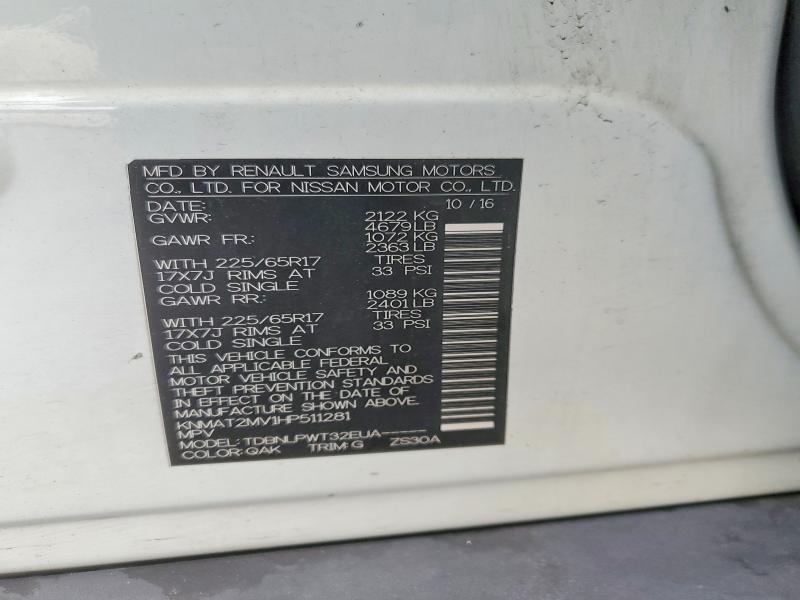 Aukcja sprzedaży 2017 Nissan Rogue, vin: KNMAT2MV1HP511281, numer aukcji: 70777066