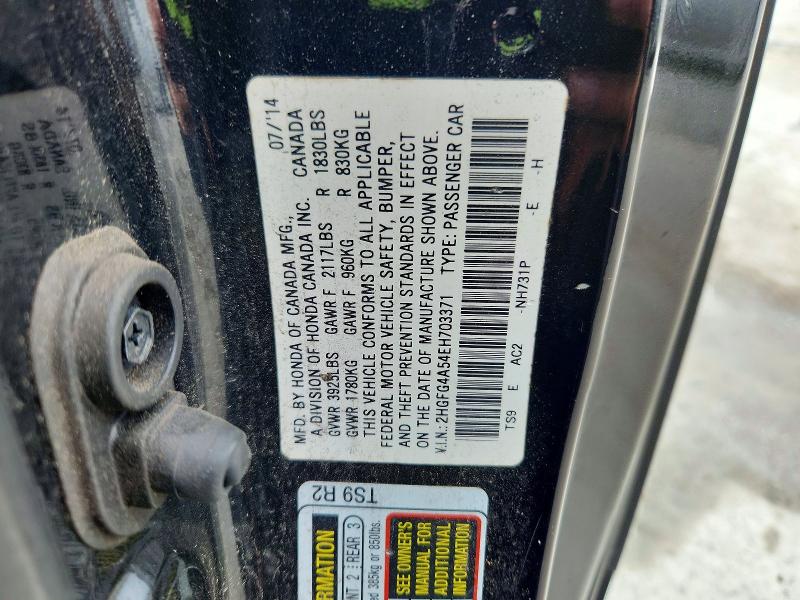 Aukcja sprzedaży 2014 Honda Civic, vin: 2HGFG4A54EH703371, numer aukcji: 70166826