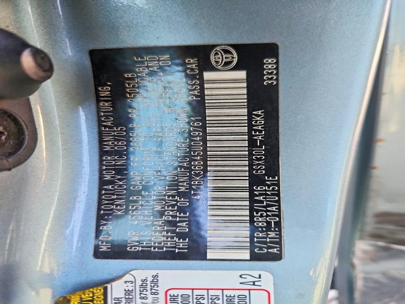 Продажа на аукционе авто 2005 Toyota Avalon, vin: 4T1BK36B45U049761, номер лота: 70146916