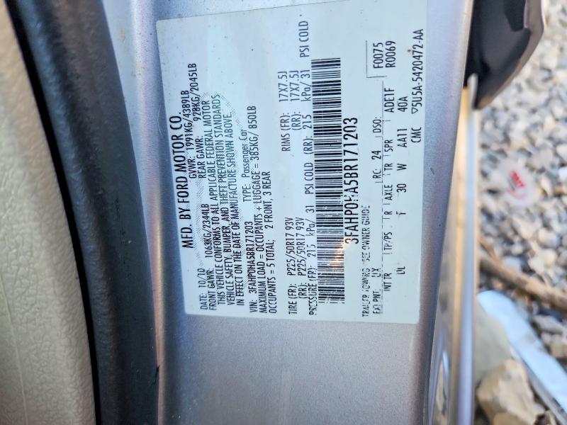 69142526 :رقم المزاد ، 3FAHP0HA5BR171203 vin ، 2011 Ford Fusion مزاد بيع