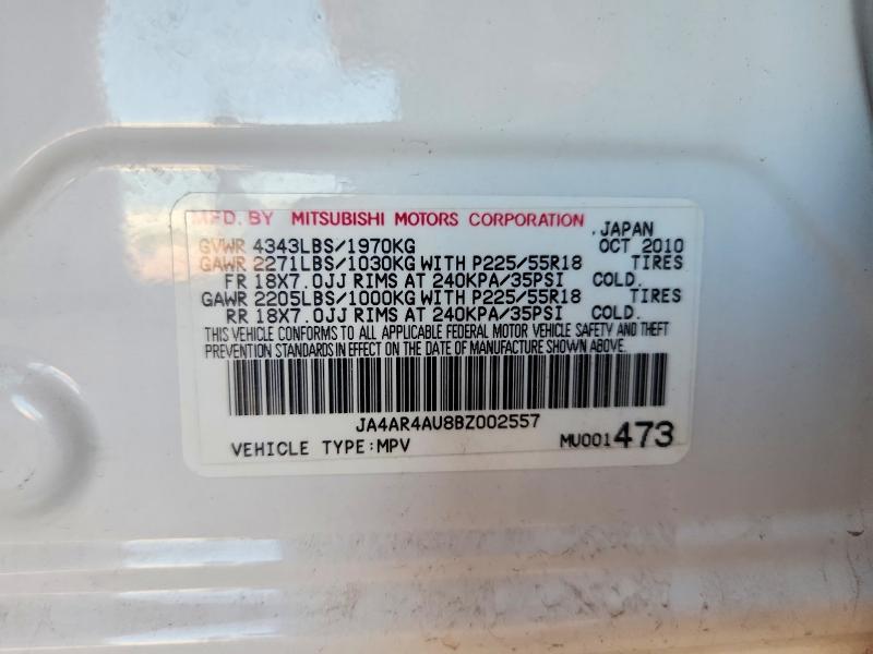 68622206 :رقم المزاد ، JA4AR4AU8BZ002557 vin ، 2011 Mitsubishi Outlander Sport مزاد بيع