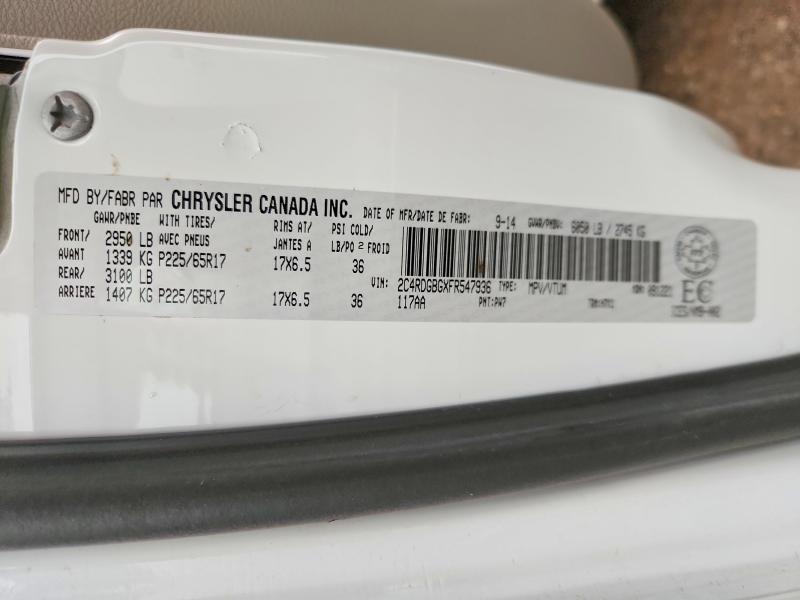 2015 Dodge Grand Caravan მანქანა იყიდება აუქციონზე, vin: 2C4RDGBGXFR547936        , აუქციონის ნომერი: 68269796