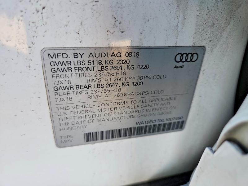 Aukcja sprzedaży 2020 Audi Q3, vin: WA1BECF3XL1007480, numer aukcji: 64979006