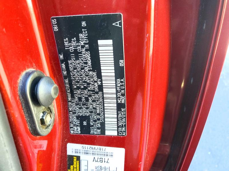 Продаж на аукціоні авто 2005 Toyota Sienna, vin: 5TDZA23C05S384999, номер лоту: 68418396