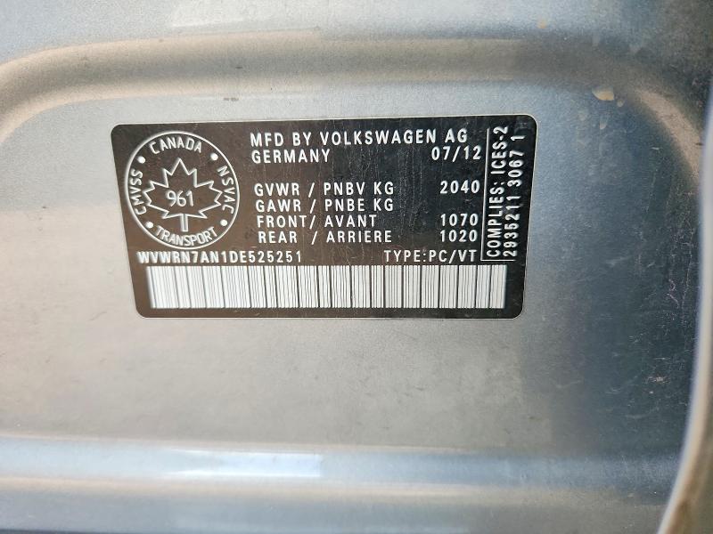 Продажа на аукционе авто 2013 Volkswagen Cc, vin: WVWRN7AN1DE525251, номер лота: 67737956