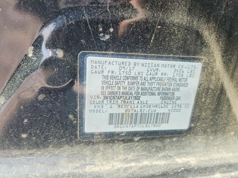 Продаж на аукціоні авто 2018 Nissan Versa, vin: 3N1CN7AP7JL817802, номер лоту: 69903516
