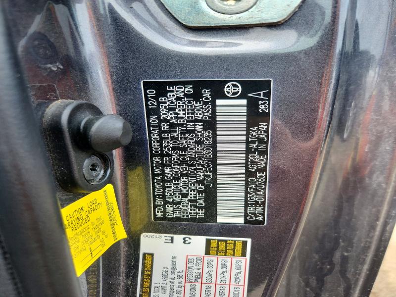 69507276 :رقم المزاد ، JTKJF5C71B3018235 vin ، 2011 Scion Tc مزاد بيع