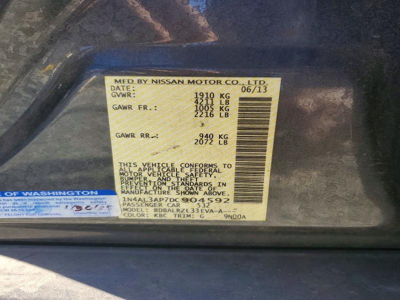 Продажа на аукционе авто 2013 Nissan Altima, vin: 1N4AL3AP7DC904592, номер лота: 68659676