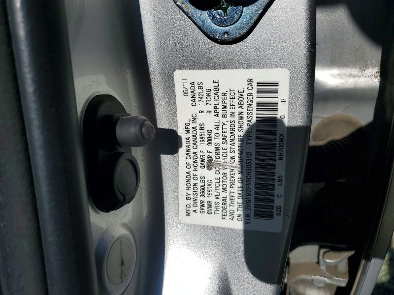 Aukcja sprzedaży 2012 Honda Civic, vin: 2HGFB2F59CH305310, numer aukcji: 68837216