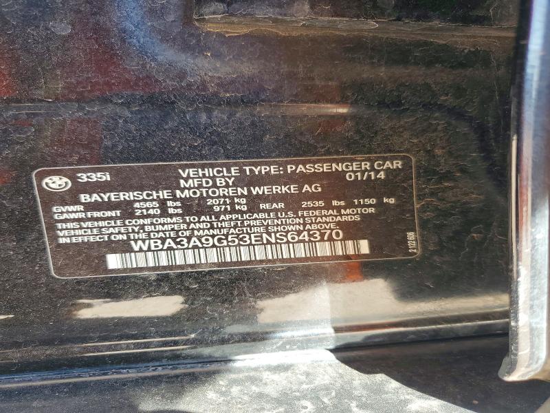 Aukcja sprzedaży 2014 Bmw 335, vin: WBA3A9G53ENS64370, numer aukcji: 67754156