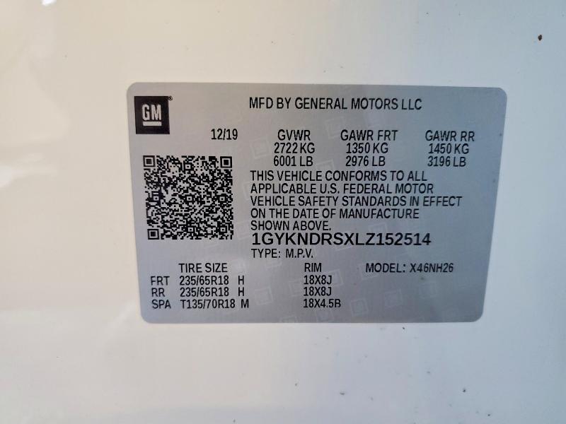 Auction sale of the 2020 Cadillac Xt5, vin: 1GYKNDRSXLZ152514, lot number: 69568156