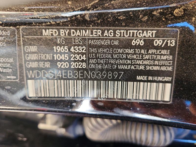 2014 Mercedes-benz Cla მანქანა იყიდება აუქციონზე, vin: WDDSJ4EB3EN039897, აუქციონის ნომერი: 68364006