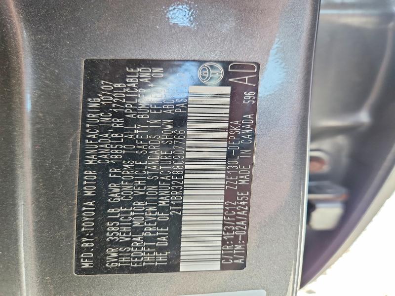 67831766 :رقم المزاد ، 2T1BR32E88C907766 vin ، 2008 Toyota Corolla مزاد بيع