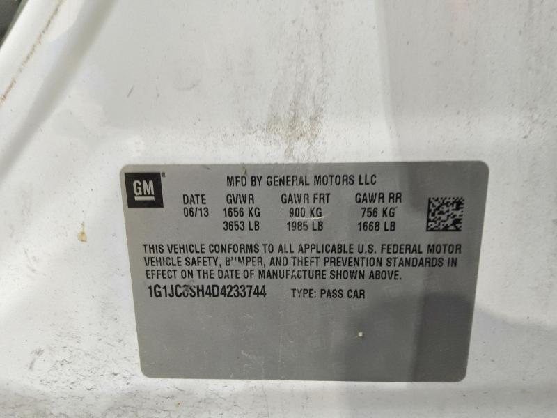 Продаж на аукціоні авто 2013 Chevrolet Sonic, vin: 1G1JC6SH4D4233744, номер лоту: 70358486