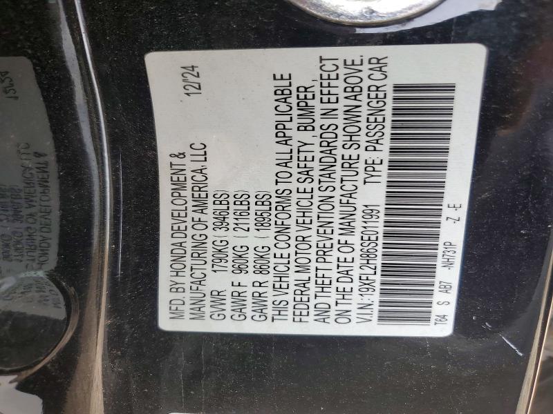 69850096 :رقم المزاد ، 19XFL2H86SE011991 vin ، 2025 Honda Civic مزاد بيع