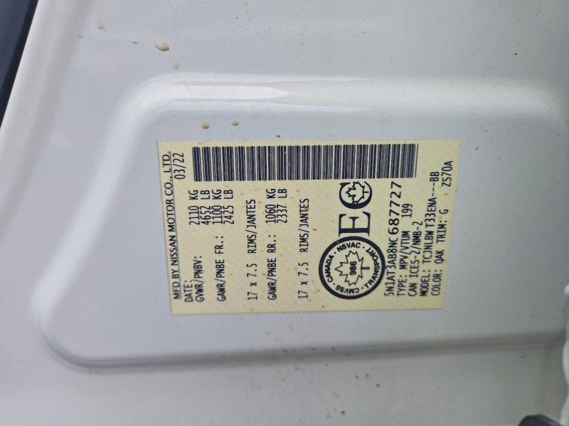 Продажа на аукционе авто 2022 Nissan Rogue, vin: 5N1AT3AB8NC687727, номер лота: 67610156