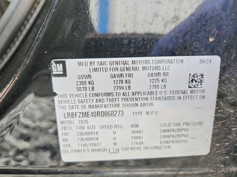 68976566 :رقم المزاد ، LRBFZME40RD068273 vin ، 2024 Buick Envision مزاد بيع