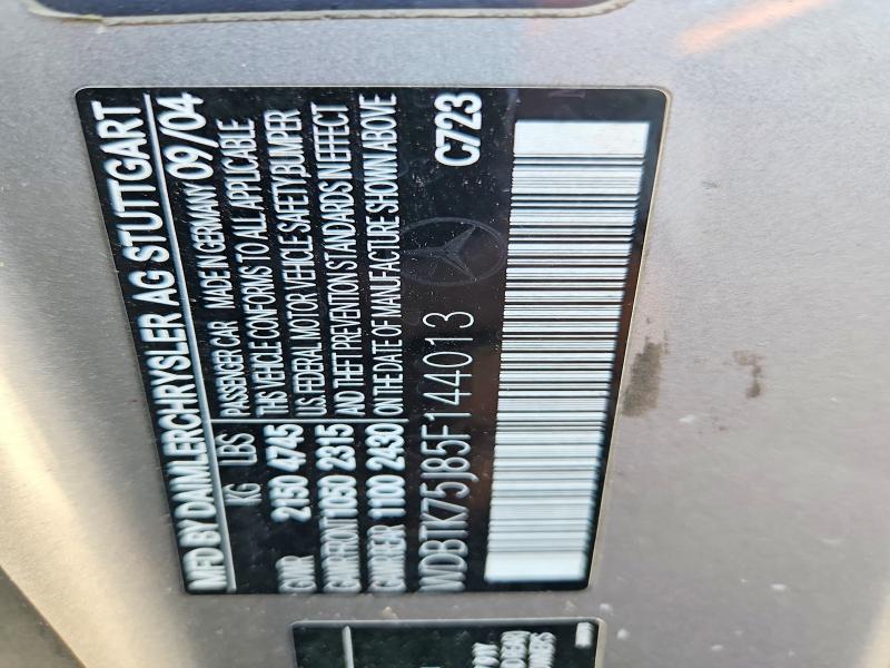 Aukcja sprzedaży 2005 Mercedes-benz Clk, vin: WDBTK75J85F144013, numer aukcji: 69012976