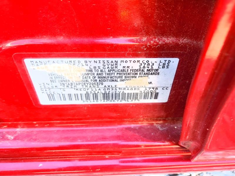 2014 Nissan Sentra მანქანა იყიდება აუქციონზე, vin: 3N1AB7AP0EY296379, აუქციონის ნომერი: 68557606