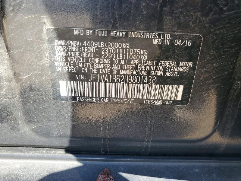 Aukcja sprzedaży 2017 Subaru Wrx, vin: JF1VA1B62H9801438, numer aukcji: 68488146