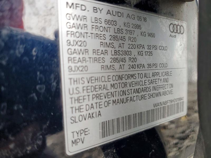 Продажа на аукционе авто 2017 Audi Q7, vin: WA1VABF79HD019941, номер лота: 69040406