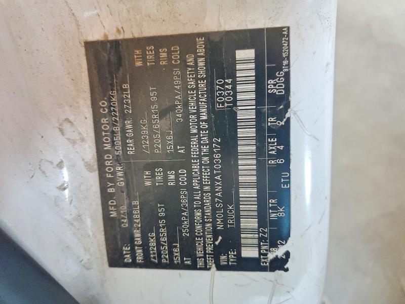 2010 Ford Transit Connect მანქანა იყიდება აუქციონზე, vin: NM0LS7ANXAT036172, აუქციონის ნომერი: 70901046