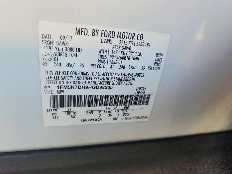Aukcja sprzedaży 2017 Ford Explorer, vin: 1FM5K7DH9HGD98235, numer aukcji: 68308676
