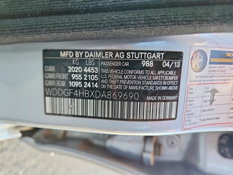 67541706 :رقم المزاد ، WDDGF4HBXDA869690 vin ، 2013 Mercedes-benz C مزاد بيع