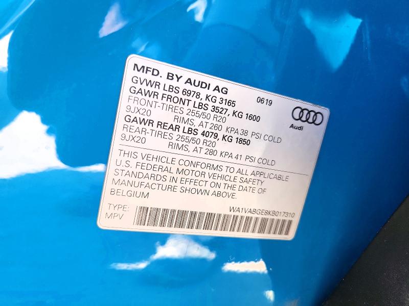 Продаж на аукціоні авто 2019 Audi E-tron, vin: WA1VABGE8KB017310, номер лоту: 67156876