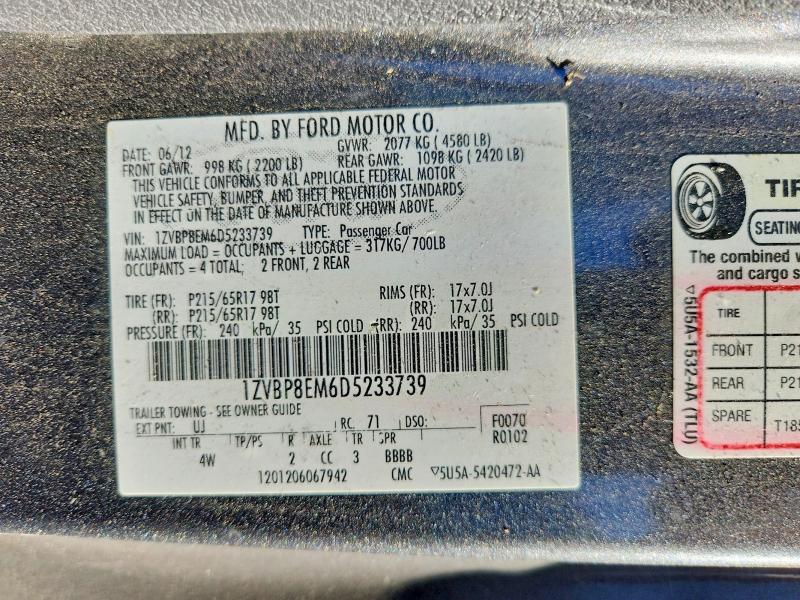 Продажа на аукционе авто 2013 Ford Mustang, vin: 1ZVBP8EM6D5233739, номер лота: 70798106